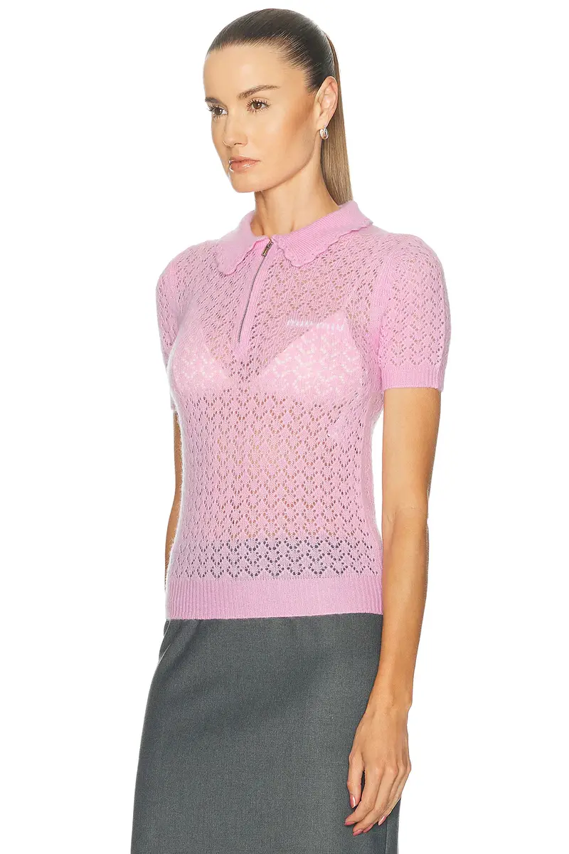 Miu Miu Cashmere Silk Pizzo Top | Thumbnail 2 Miu Miu Cashmere Silk Pizzo Top | Thumbnail 2