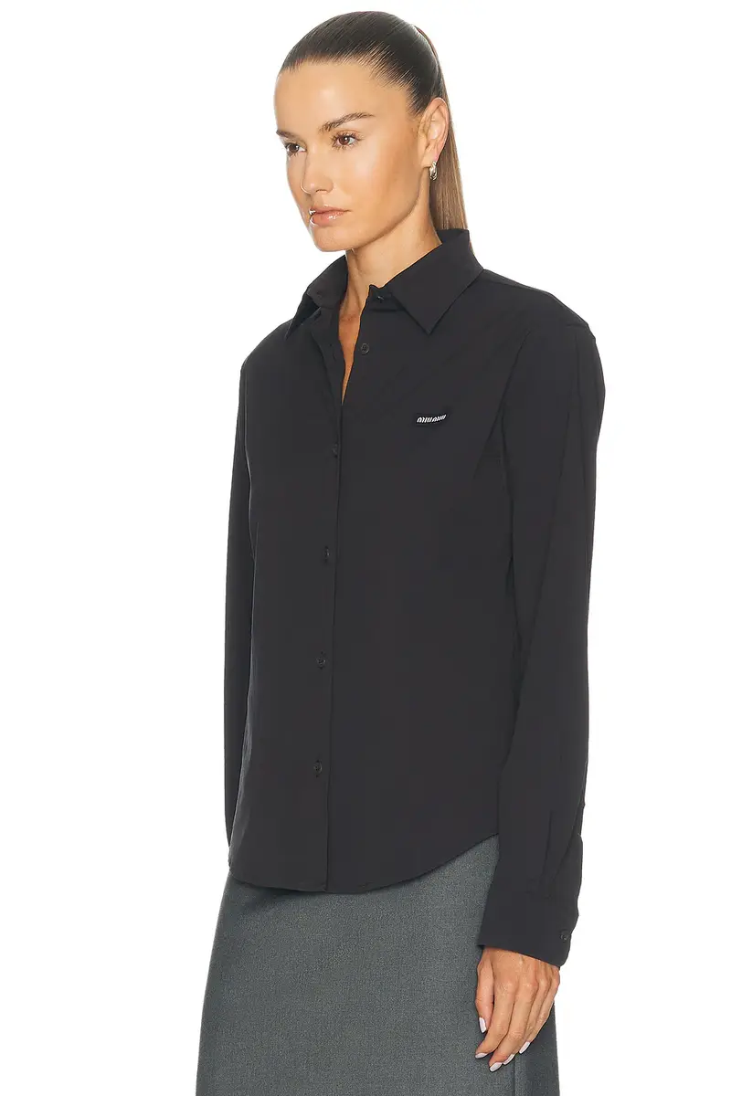 Miu Miu Popeline Stretch Washed Shirt | Thumbnail 2 Miu Miu Popeline Stretch Washed Shirt | Thumbnail 2