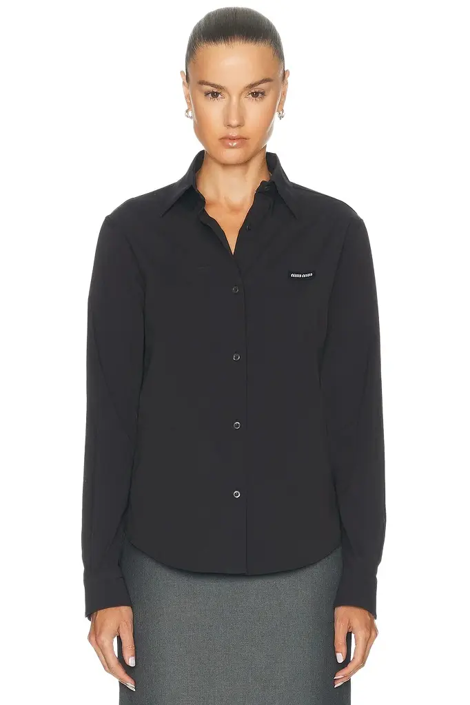 Miu Miu Popeline Stretch Washed Shirt