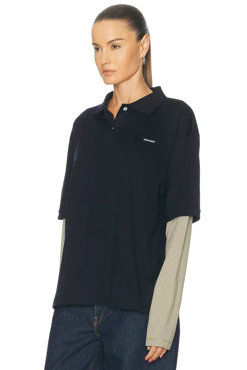Miu Miu Jersey Polo Top | Thumbnail 2 Miu Miu Jersey Polo Top | Thumbnail 2