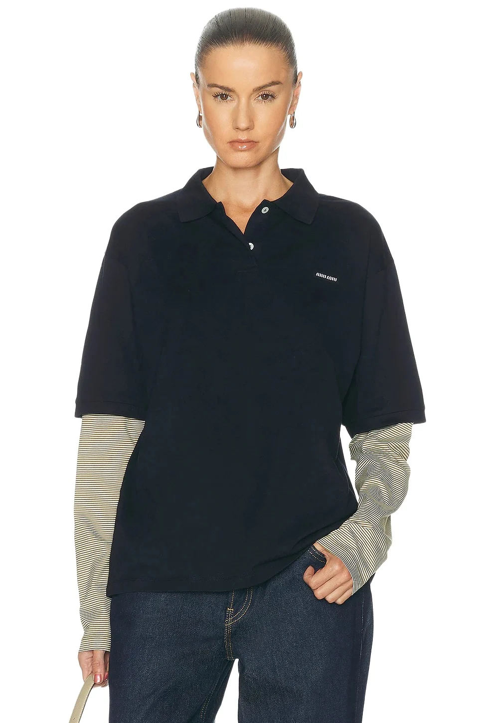 Miu Miu Jersey Polo Top