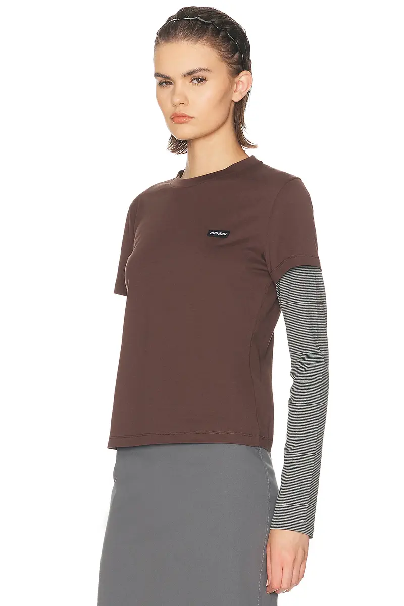 Miu Miu Jersey Top | Thumbnail 2 Miu Miu Jersey Top | Thumbnail 2