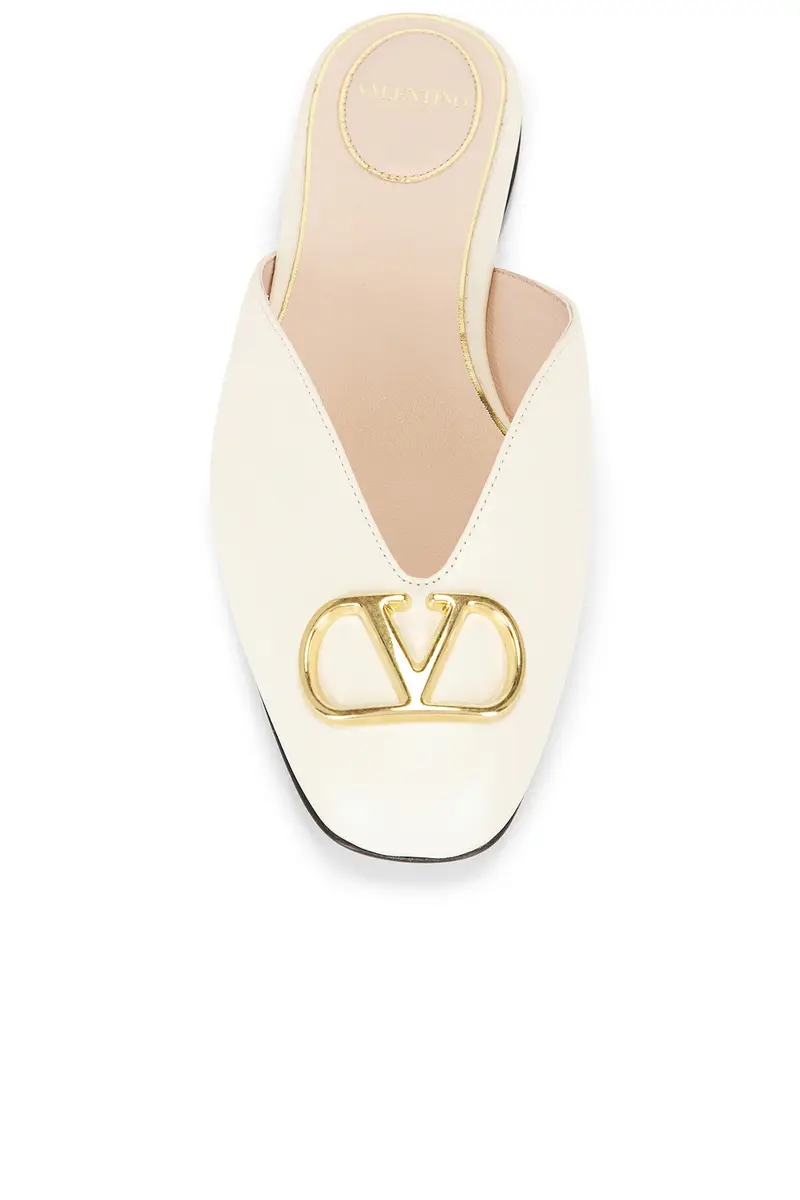 Valentino Garavani V Logo Signature Nappa Mule Flat | Thumbnail 4 Valentino Garavani V Logo Signature Nappa Mule Flat | Thumbnail 4