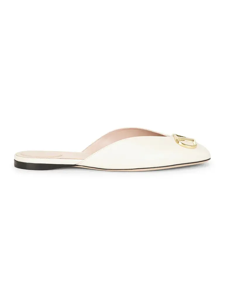 V Logo Signature Nappa Mule Flat V Logo Signature Nappa Mule Flat