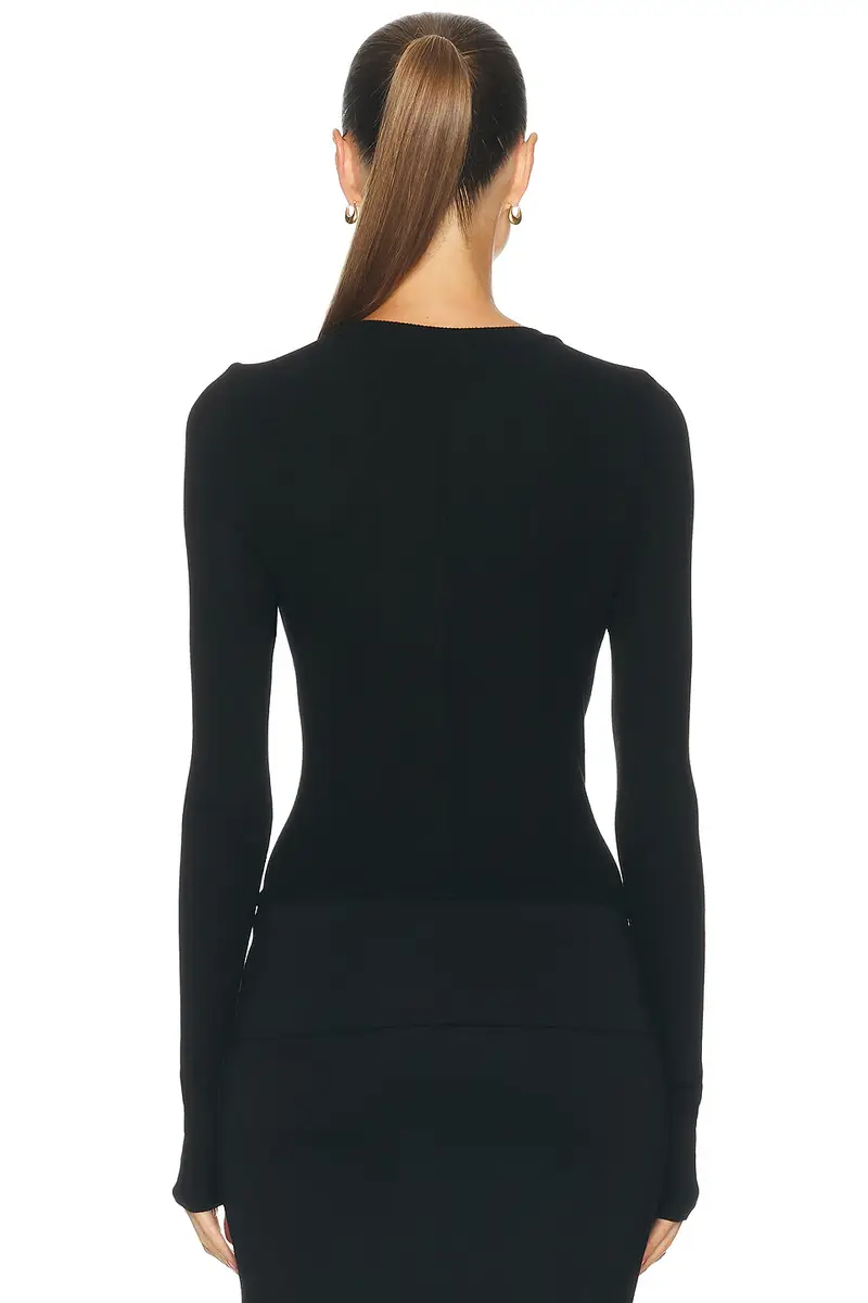 ENZA COSTA Silk Rib Essential Cardigan | Thumbnail 3