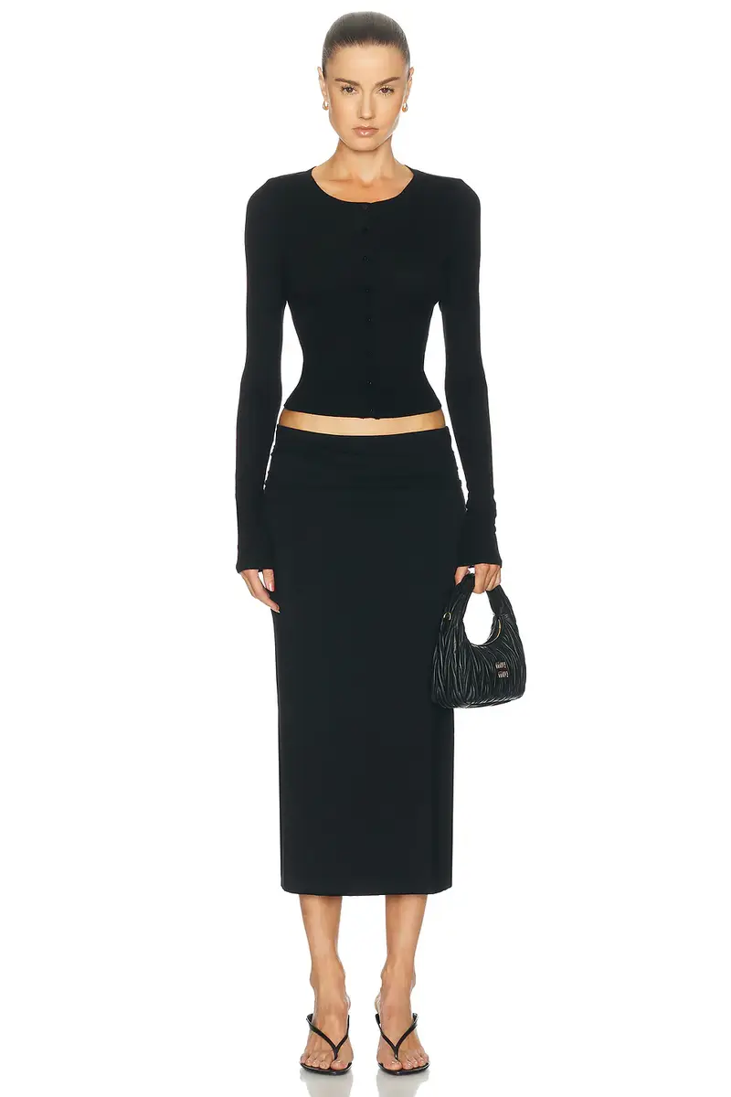 ENZA COSTA Silk Rib Essential Cardigan | Thumbnail 4