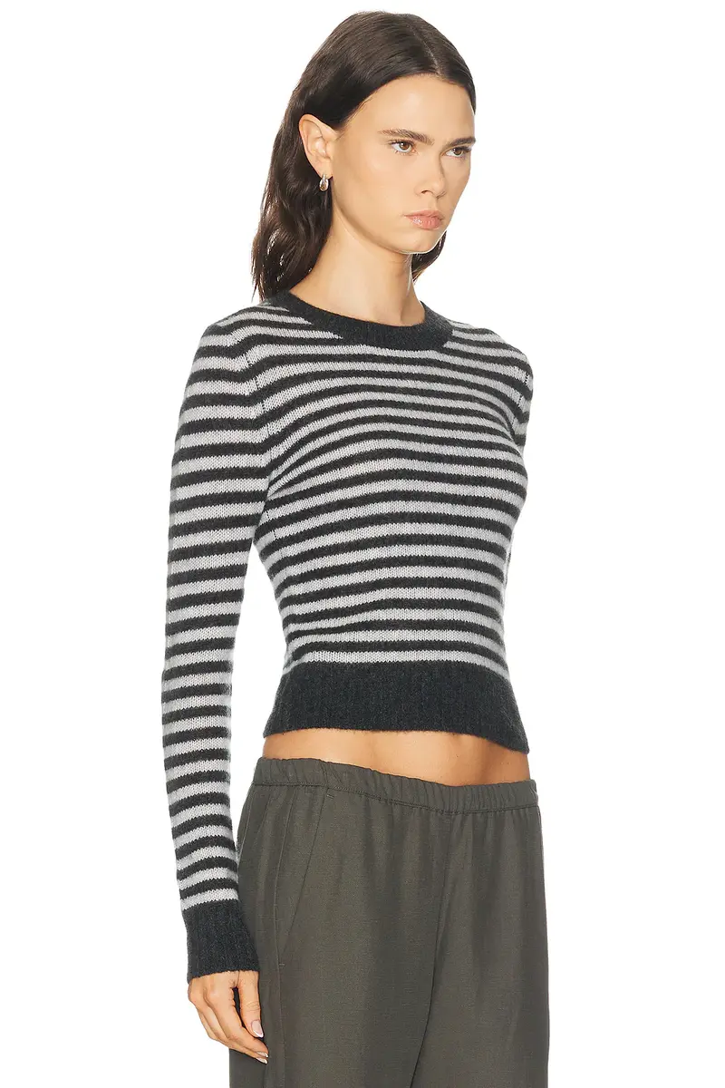 ENZA COSTA Cashmere Shrunken Crewneck Sweater | Thumbnail 2 ENZA COSTA Cashmere Shrunken Crewneck Sweater | Thumbnail 2
