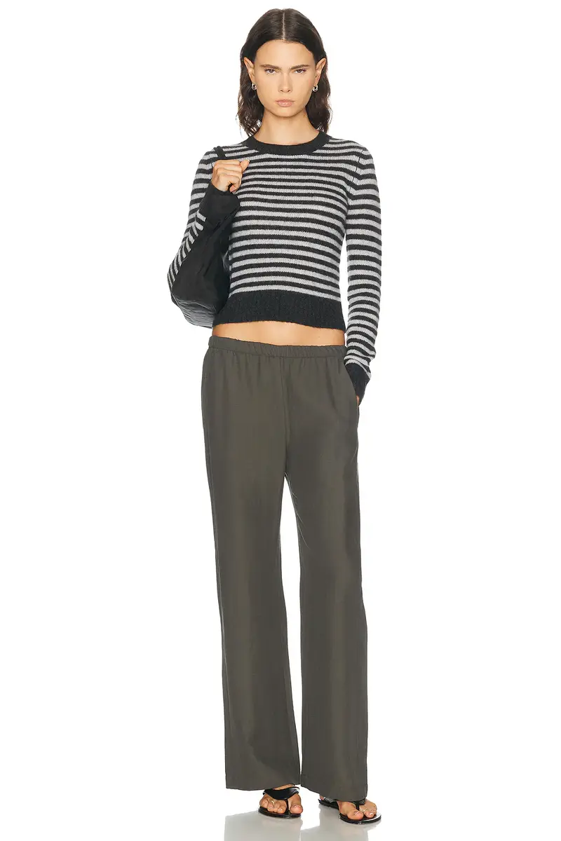 ENZA COSTA Cashmere Shrunken Crewneck Sweater | Thumbnail 4 ENZA COSTA Cashmere Shrunken Crewneck Sweater | Thumbnail 4