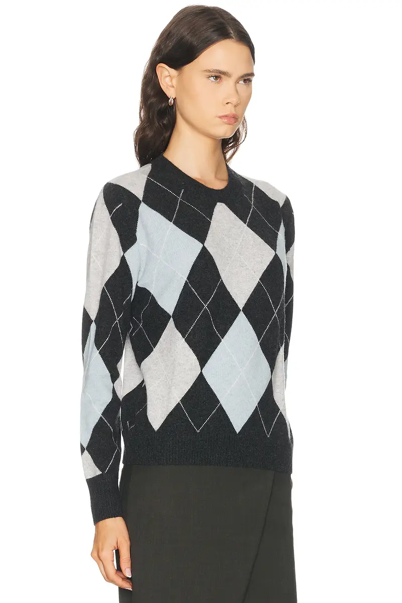 ENZA COSTA Cashmere Argyle Sweater | Thumbnail 2 ENZA COSTA Cashmere Argyle Sweater | Thumbnail 2