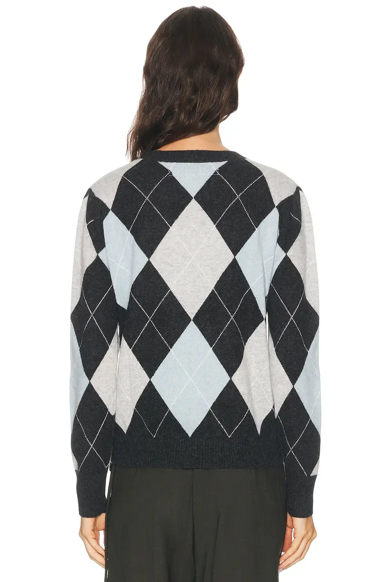 ENZA COSTA Cashmere Argyle Sweater | Thumbnail 3 ENZA COSTA Cashmere Argyle Sweater | Thumbnail 3