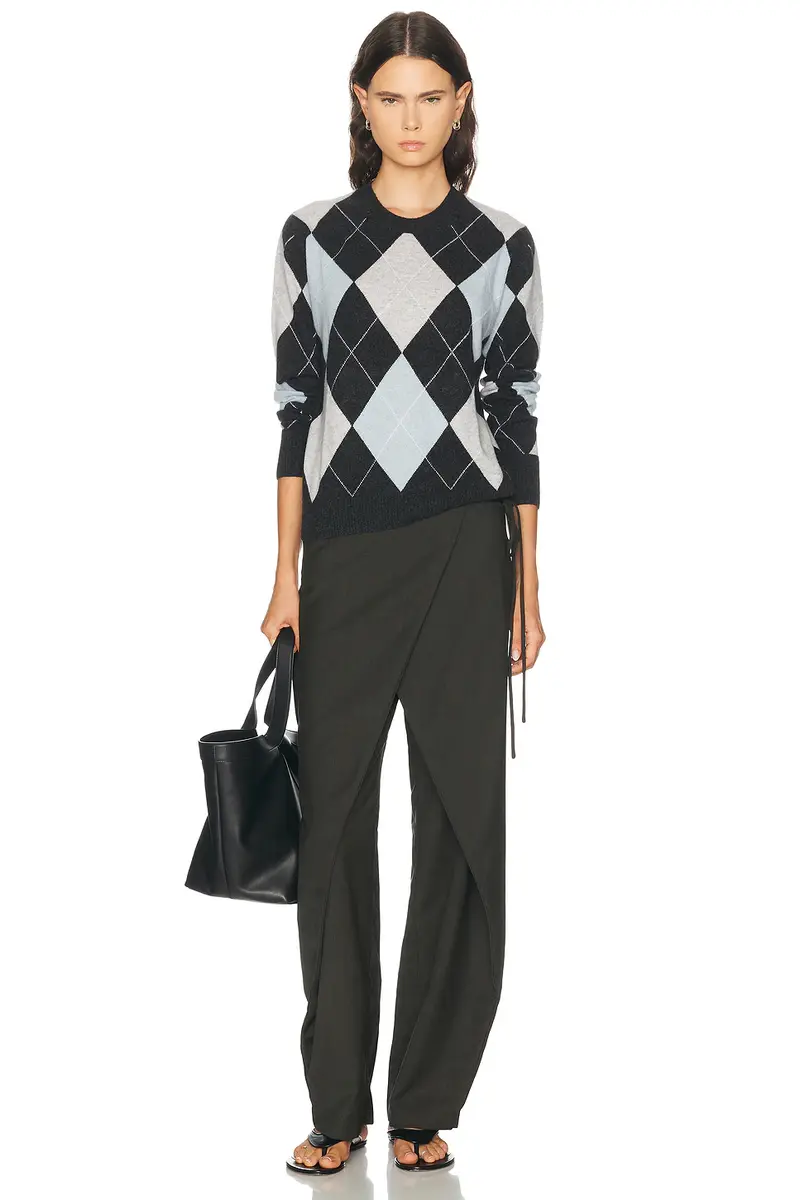 ENZA COSTA Cashmere Argyle Sweater | Thumbnail 4 ENZA COSTA Cashmere Argyle Sweater | Thumbnail 4