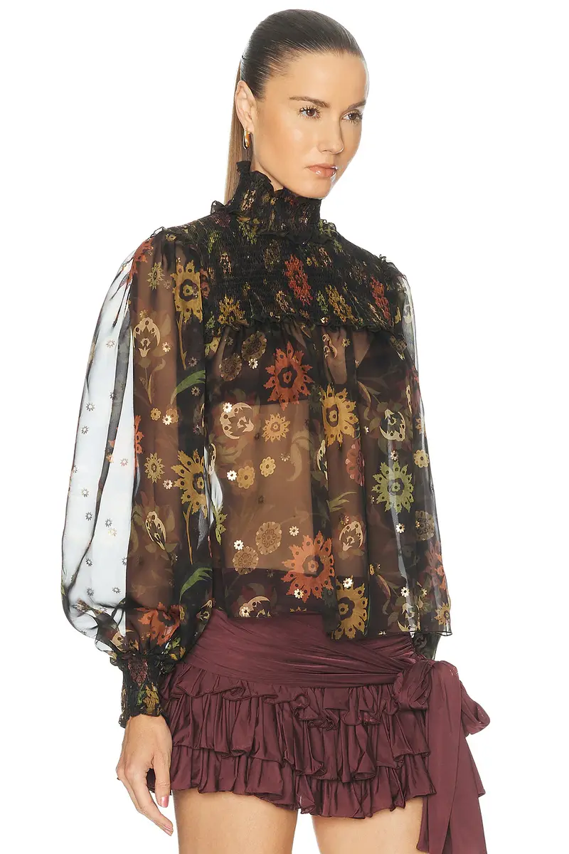 SIEDRÉS Mirelle Sheer Floral Blouse | Thumbnail 2