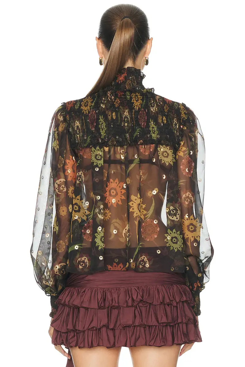SIEDRÉS Mirelle Sheer Floral Blouse | Thumbnail 3