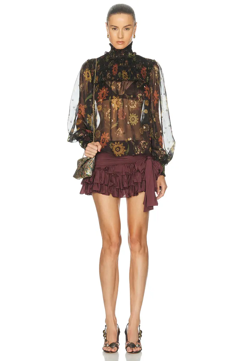 SIEDRÉS Mirelle Sheer Floral Blouse | Thumbnail 4