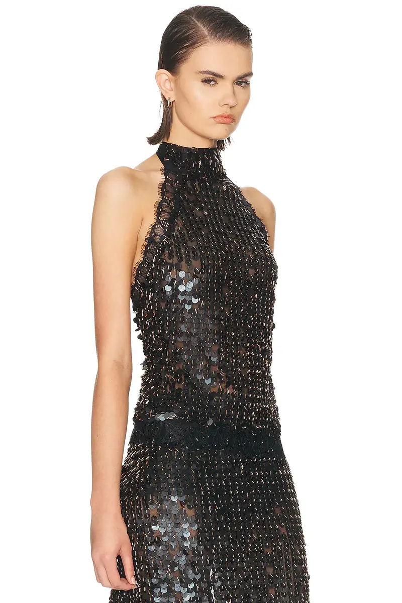 SIEDRÉS Darcy Sequin Embellished Lace Top | Thumbnail 2