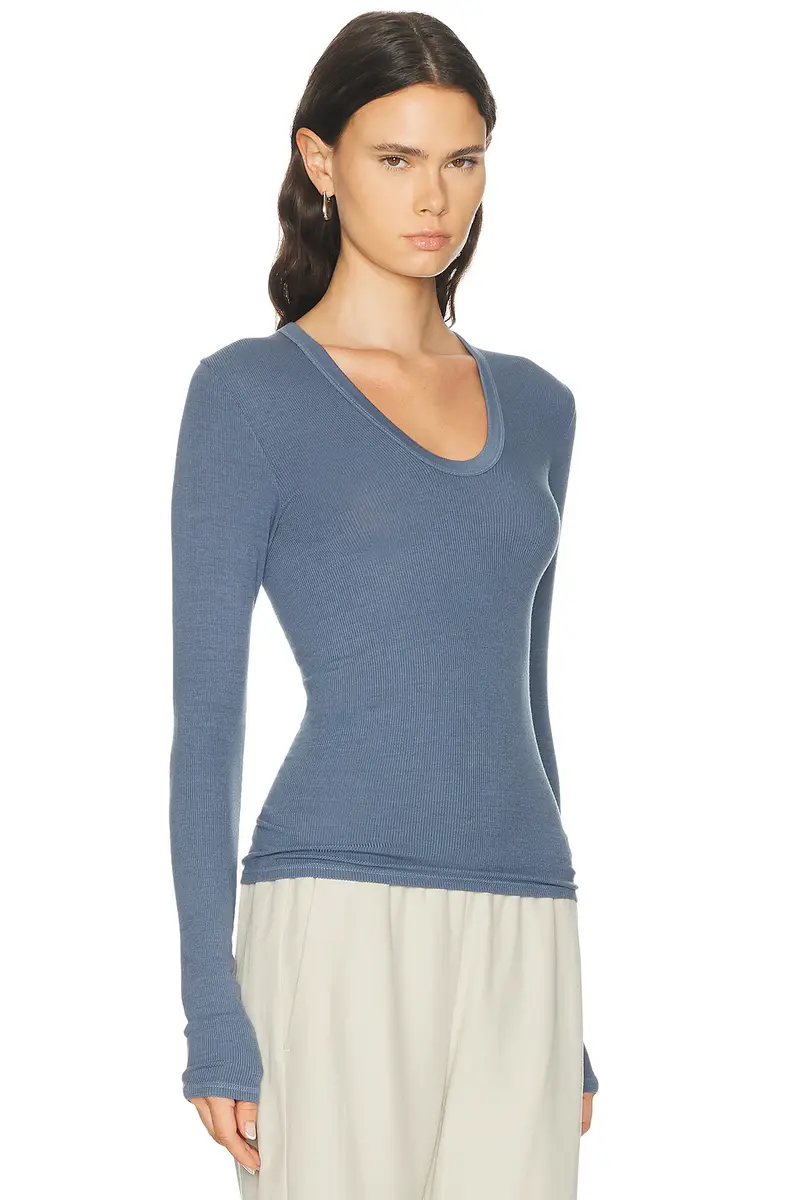 ENZA COSTA Silk Rib Essential U Long Sleeve Top | Thumbnail 2 ENZA COSTA Silk Rib Essential U Long Sleeve Top | Thumbnail 2