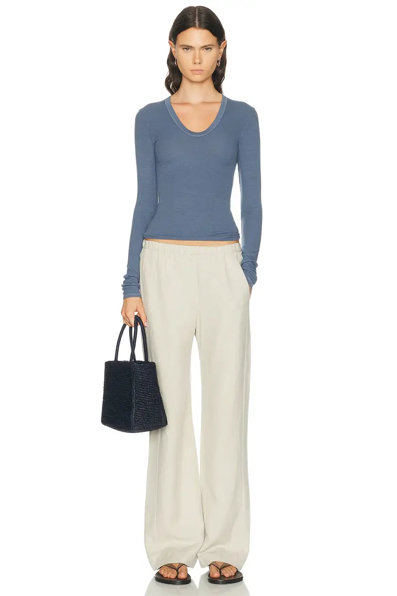 ENZA COSTA Silk Rib Essential U Long Sleeve Top | Thumbnail 4 ENZA COSTA Silk Rib Essential U Long Sleeve Top | Thumbnail 4