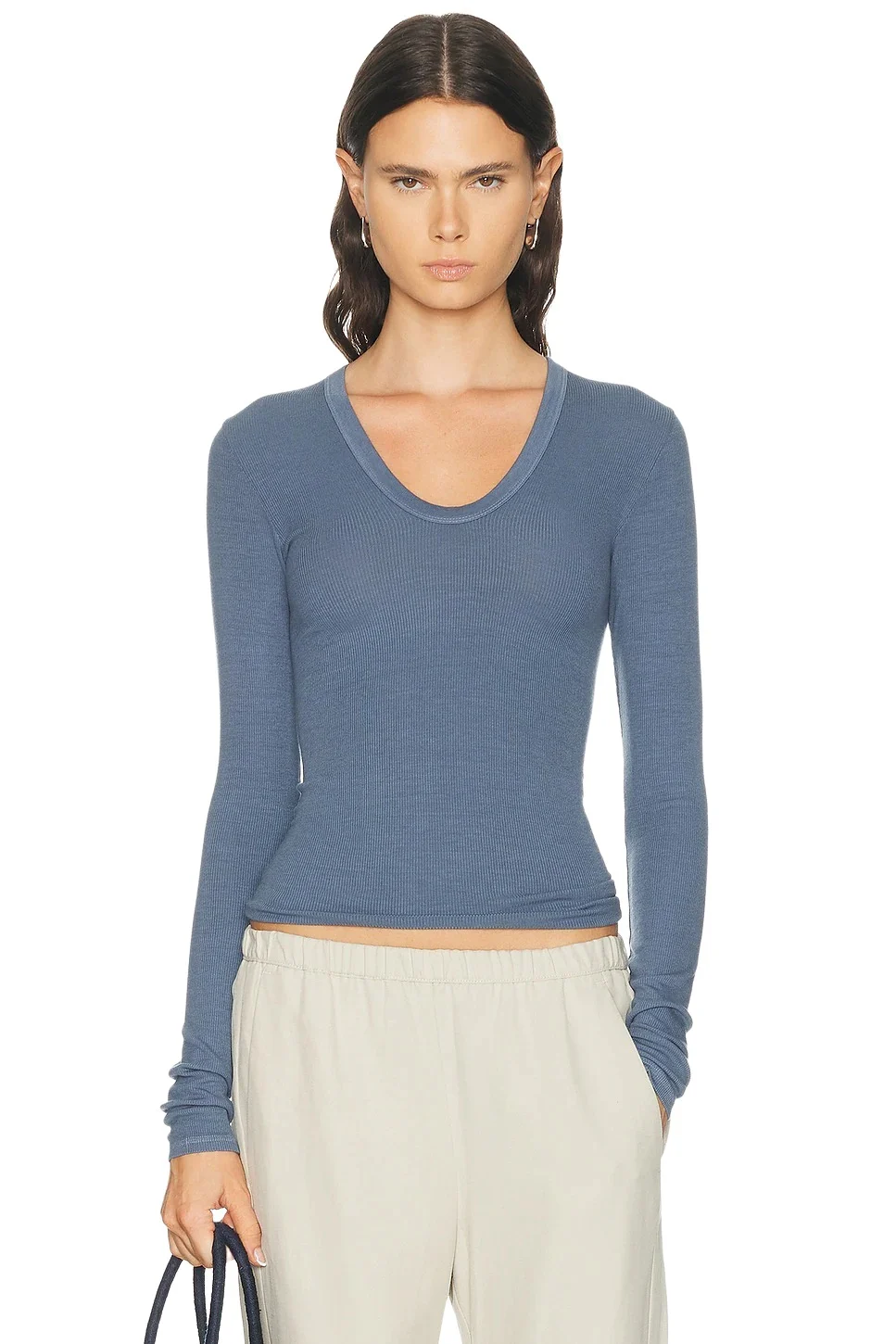 Silk Rib Essential U Long Sleeve Top Silk Rib Essential U Long Sleeve Top