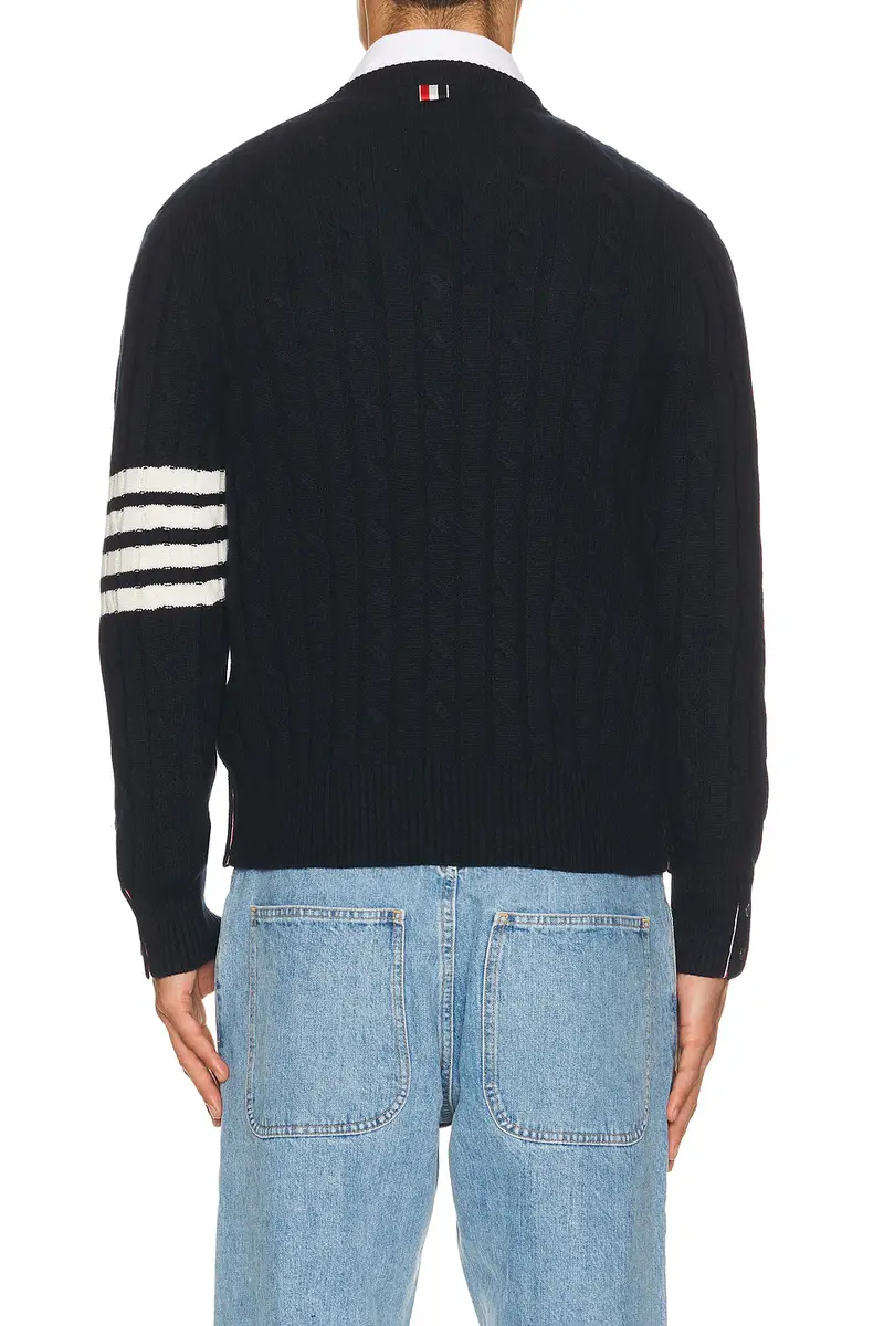 Thom Browne Cable Stitch Relaxed Fit Pullover | Thumbnail 3 Thom Browne Cable Stitch Relaxed Fit Pullover | Thumbnail 3