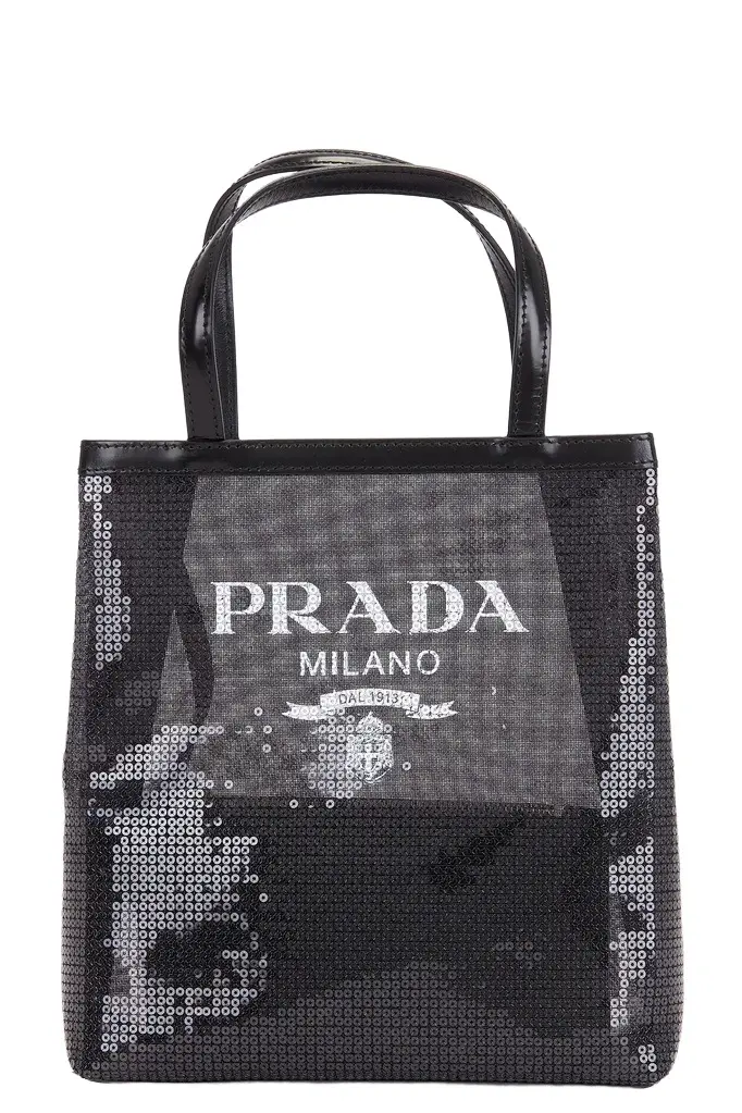 Prada Prada Rete Paillettes Tote Bag