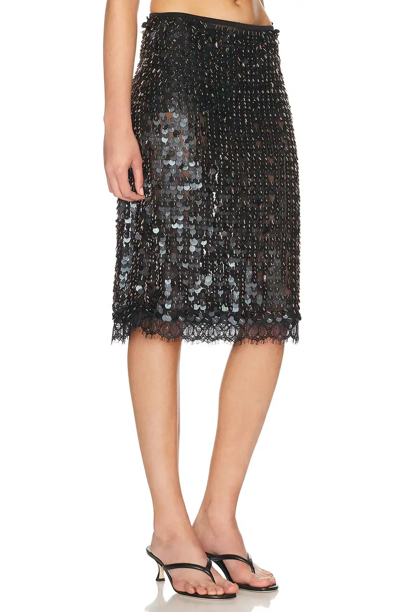 SIEDRÉS Helene Sequin Embellished Midi Skirt | Thumbnail 2 SIEDRÉS Helene Sequin Embellished Midi Skirt | Thumbnail 2