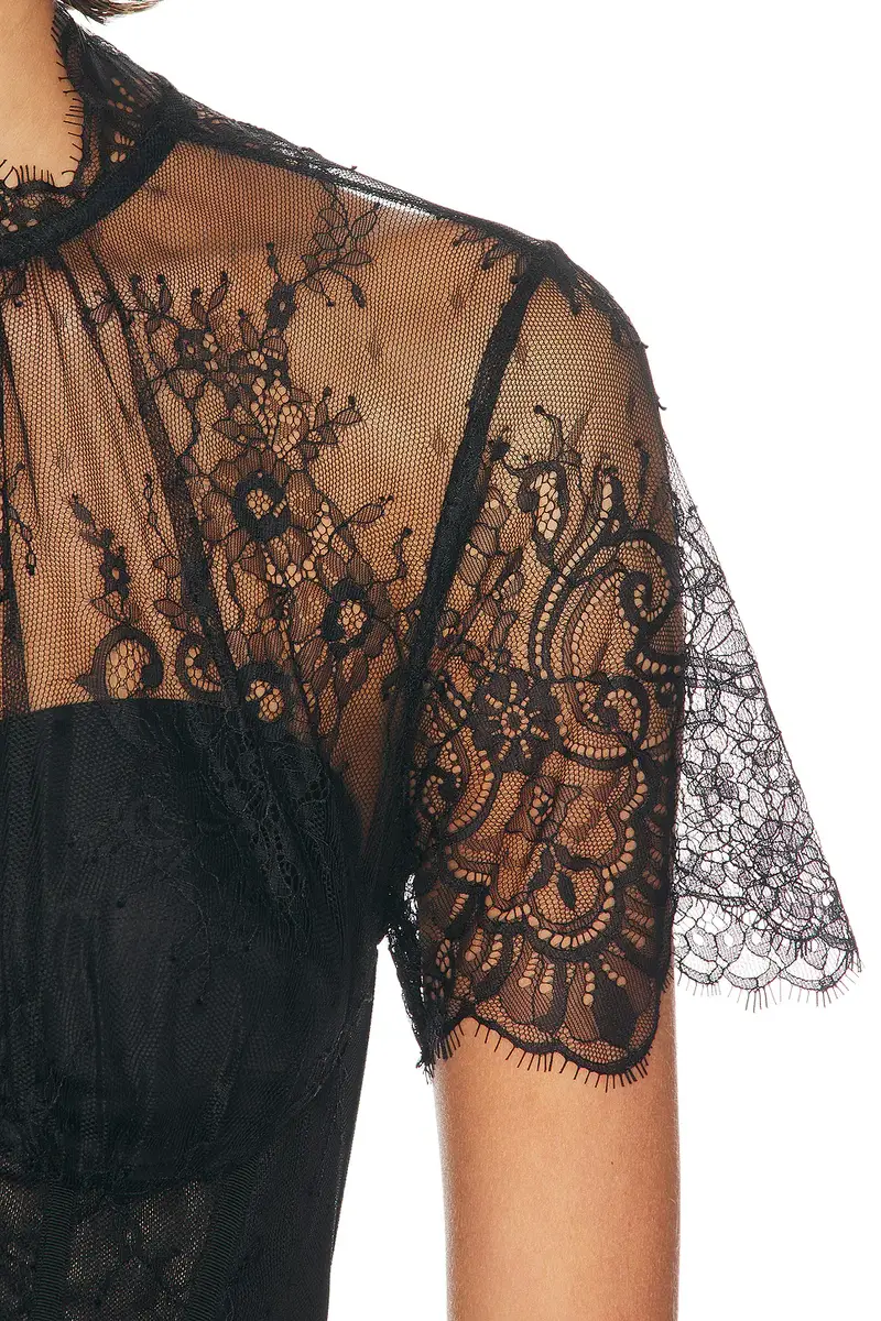 Simkhai Kehlani Lingerie Lace Short Sleeve Bustier Top | Thumbnail 5 Simkhai Kehlani Lingerie Lace Short Sleeve Bustier Top | Thumbnail 5