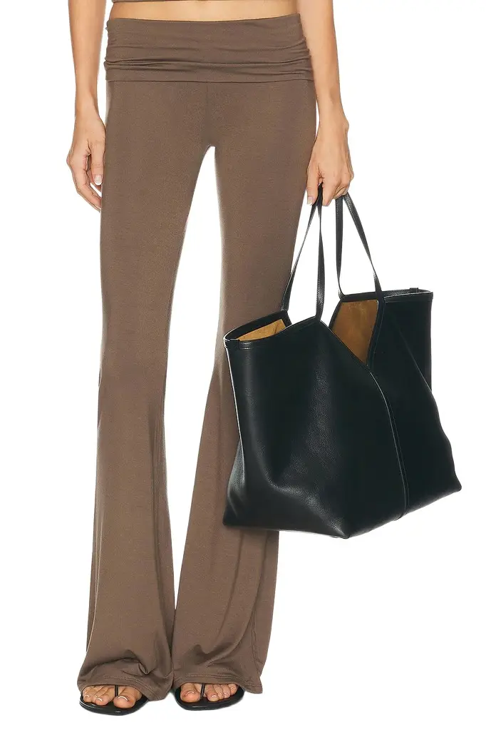 ÉTERNE Foldover Soft Jersey Flare Pant