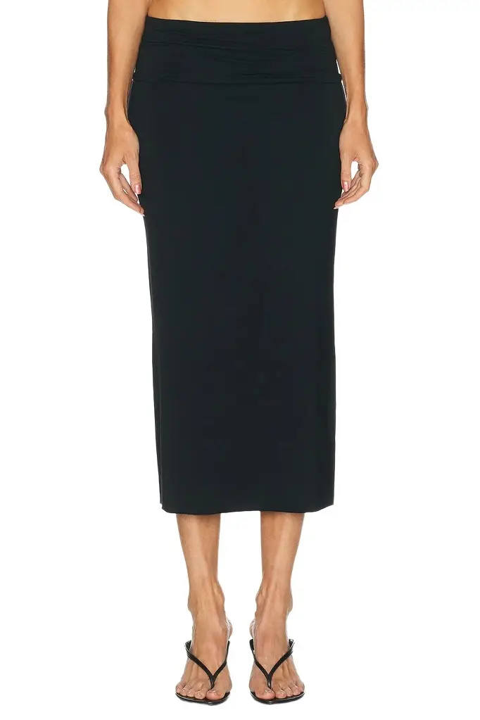 ÉTERNE Elsa Soft Jersey Midi Skirt