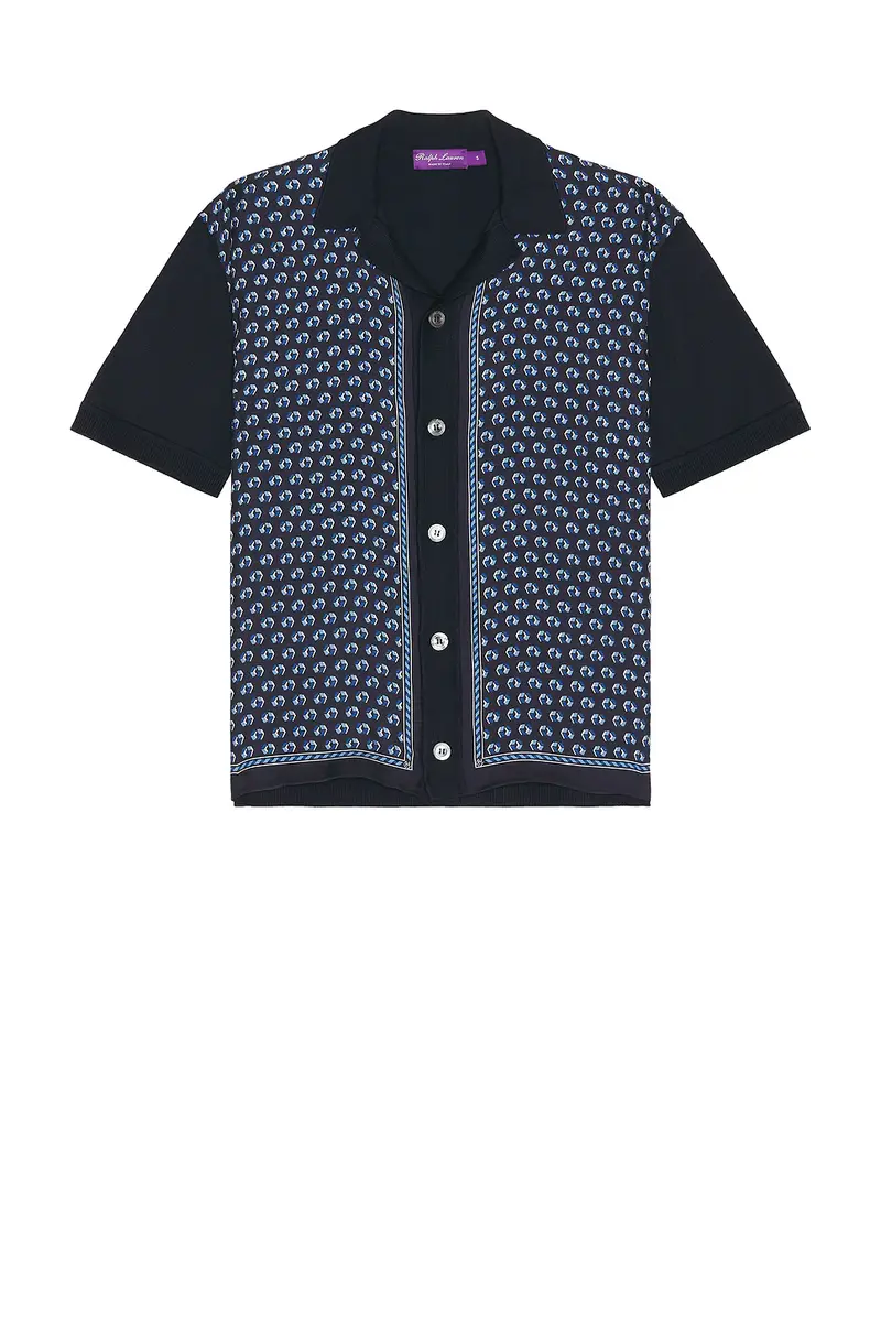 Ralph Lauren Purple Label Short Sleeve Shirt Woven Print Camp Collar | Thumbnail 4 Ralph Lauren Purple Label Short Sleeve Shirt Woven Print Camp Collar | Thumbnail 4