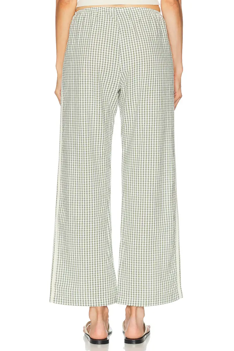 DONNI. The Cotton Gingham Stripe Crop Pant | Thumbnail 4