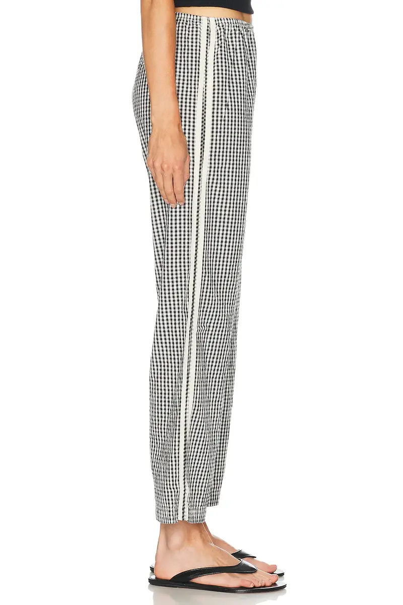 DONNI. The Cotton Gingham Stripe Crop Pant | Thumbnail 3
