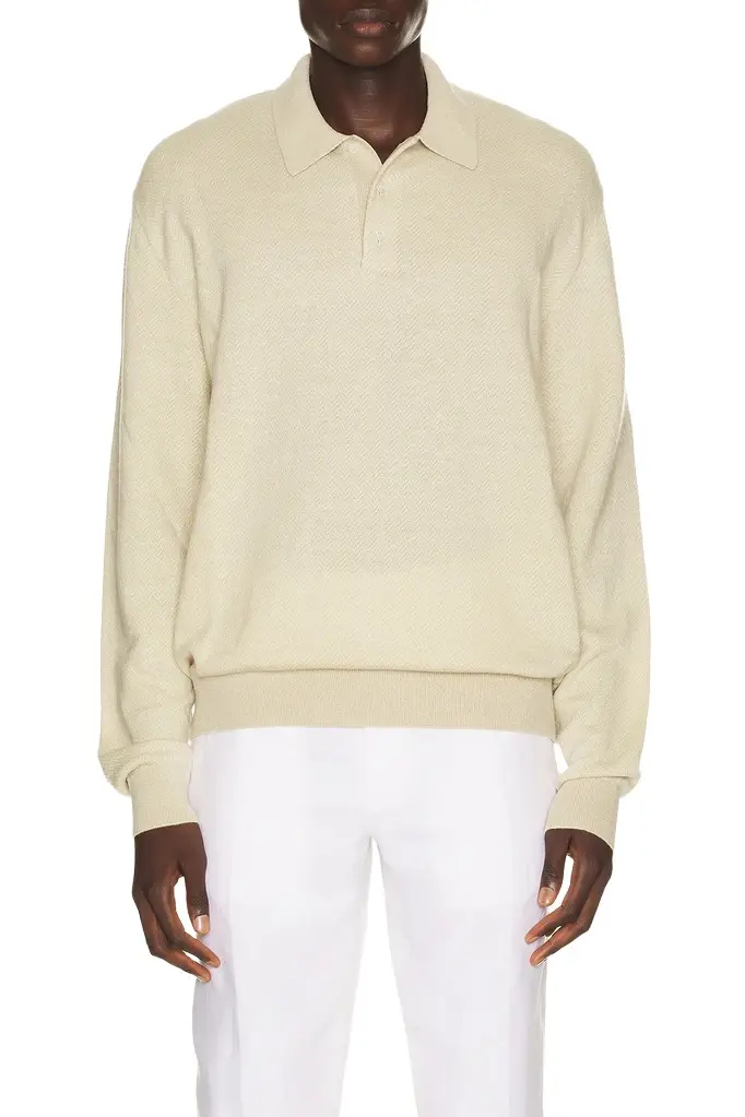 Long Sleeve Pattern Sweater Polo Long Sleeve Pattern Sweater Polo