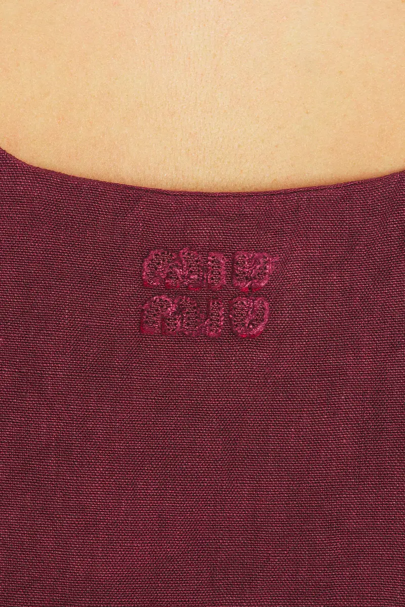 Miu Miu Lino Dress | Thumbnail 4 Miu Miu Lino Dress | Thumbnail 4