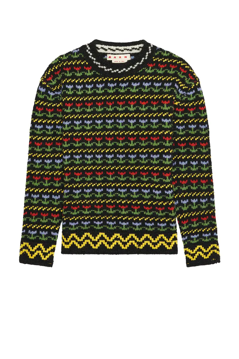 Marni Zig Zag Crewneck Sweater | Thumbnail 4 Marni Zig Zag Crewneck Sweater | Thumbnail 4