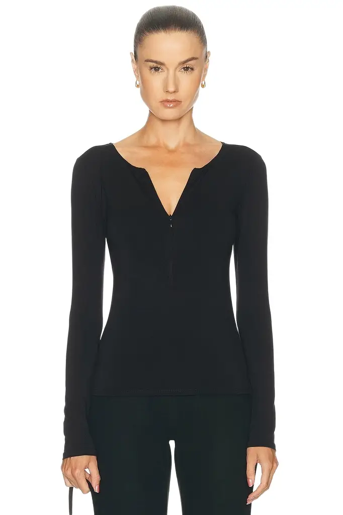 Half Zip Long Sleeve Top