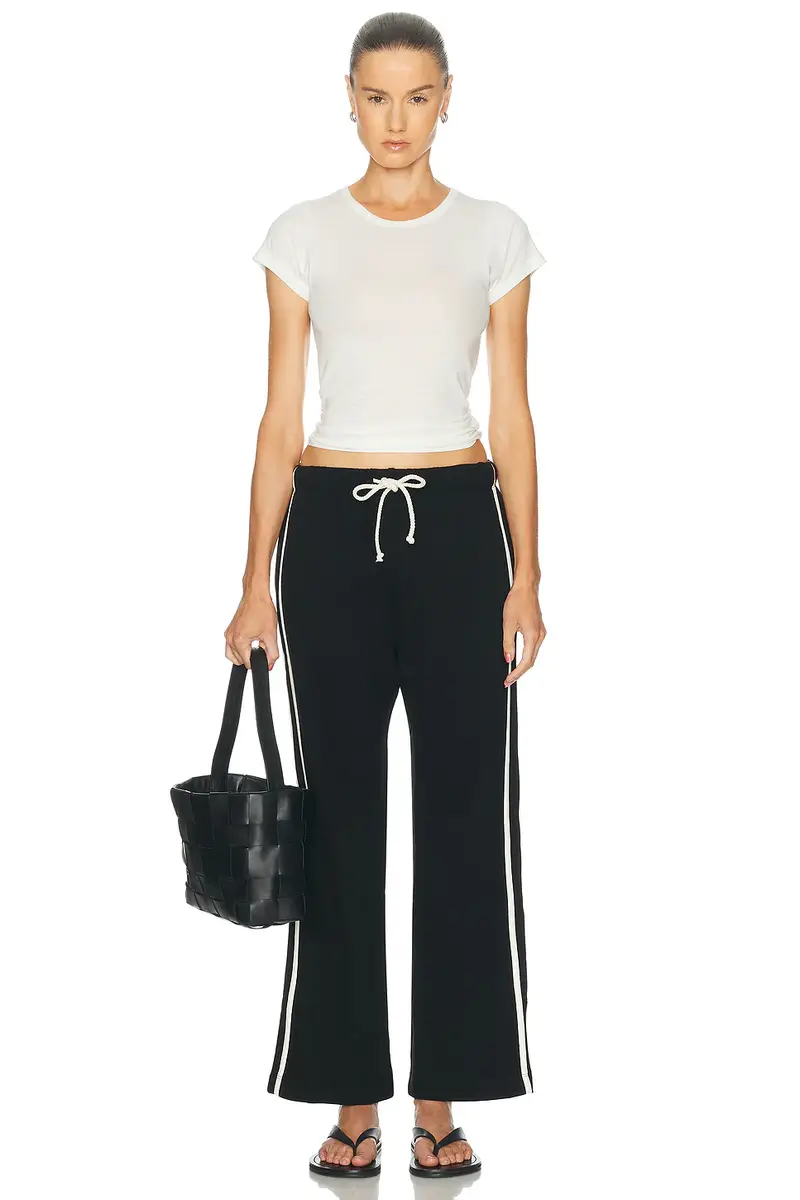 DONNI. Eco-Terry Stripe Crop Pant | Thumbnail 5