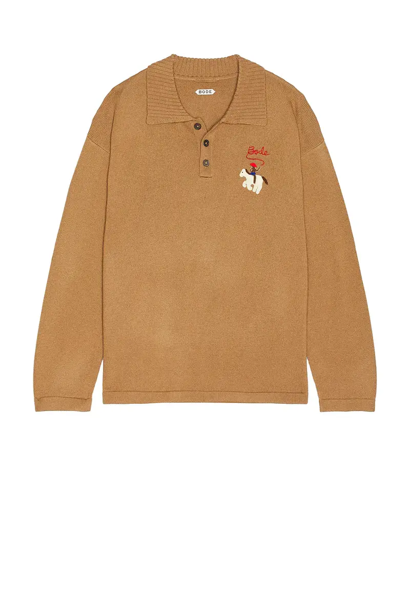 BODE Cowboy Applique Polo | Thumbnail 4 BODE Cowboy Applique Polo | Thumbnail 4