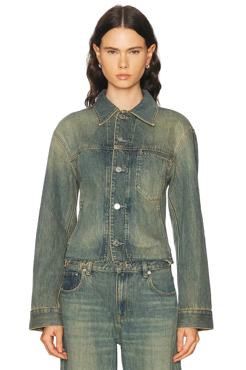 Helmut Lang Crop Tucker Denim Jacket | Thumbnail 2