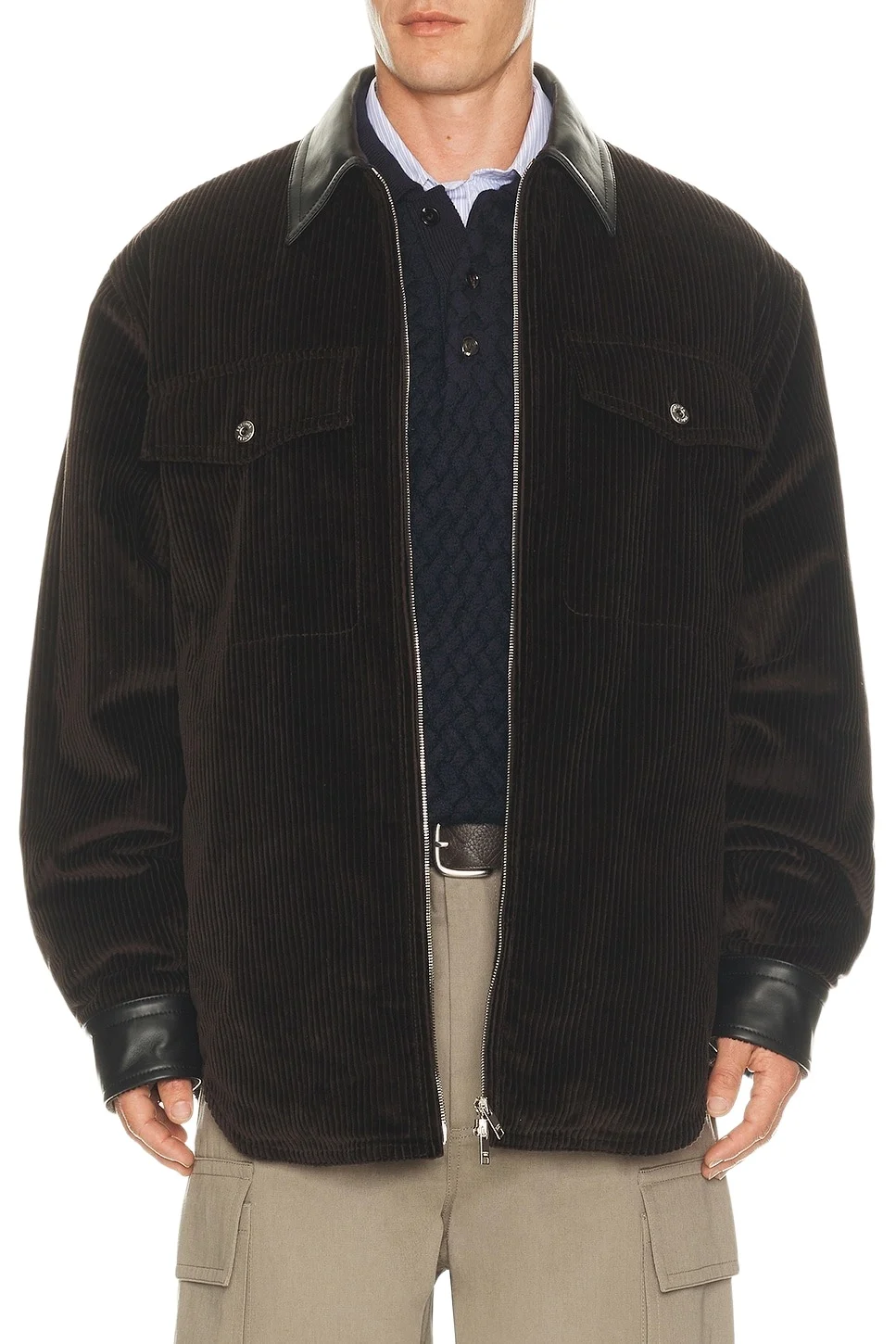 Bottega Veneta Washed Cotton Corduroy Padded Overshirt