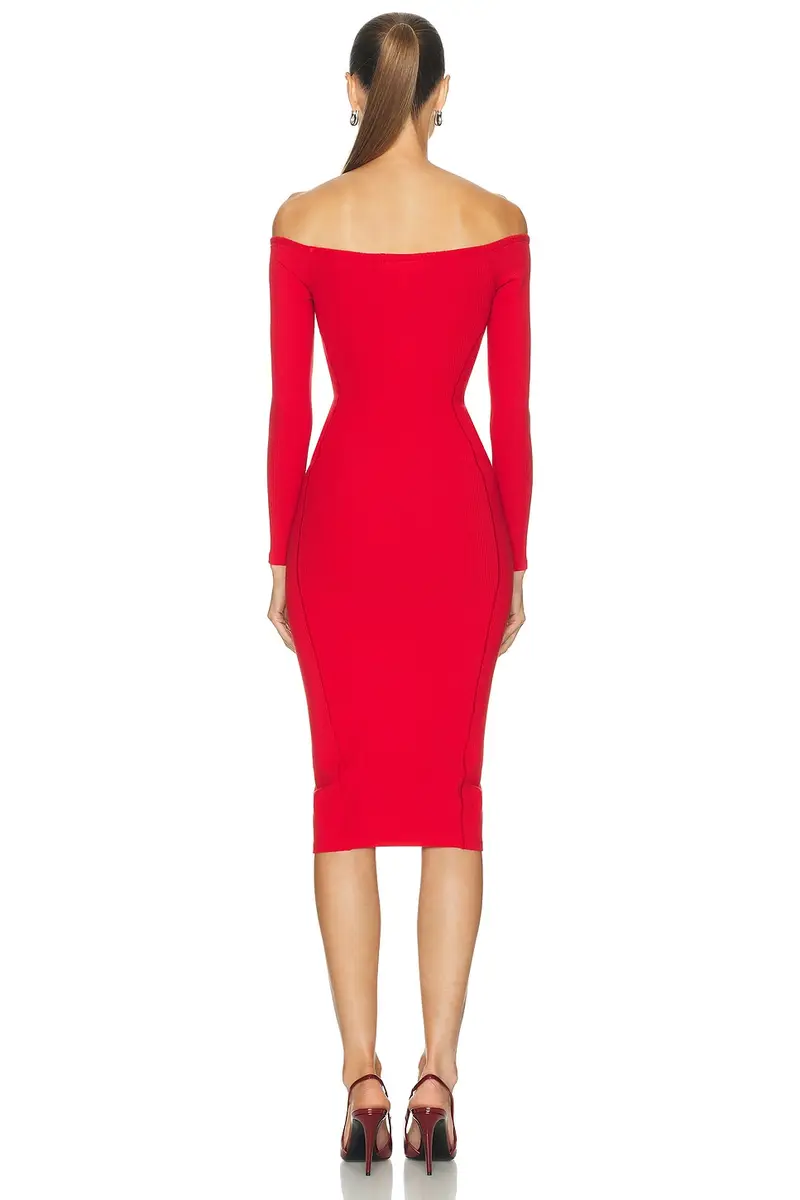 Fleur du Mal Hourglass Rib Midi Dress | Thumbnail 3 Fleur du Mal Hourglass Rib Midi Dress | Thumbnail 3