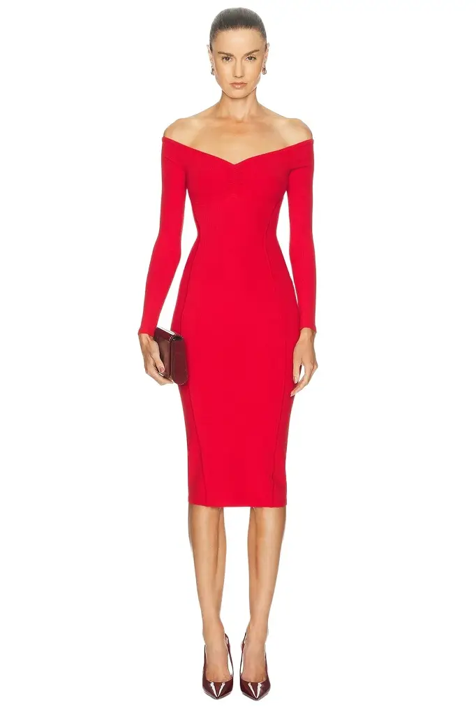 Fleur du Mal Hourglass Rib Midi Dress