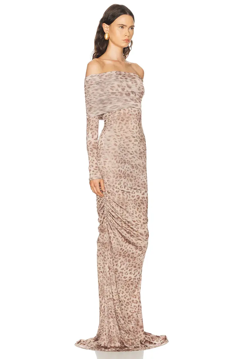 Lapointe Printed Jersey Off The Shoulder Gown | Thumbnail 2 Lapointe Printed Jersey Off The Shoulder Gown | Thumbnail 2