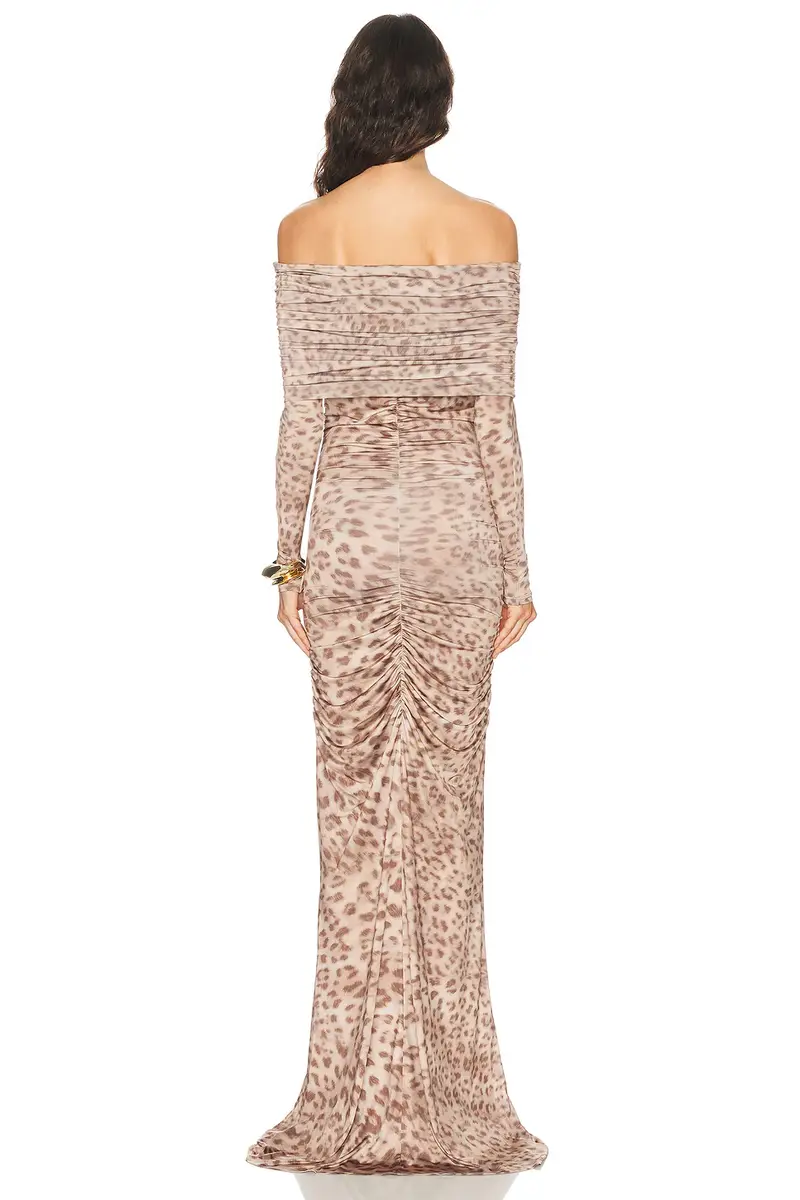 Lapointe Printed Jersey Off The Shoulder Gown | Thumbnail 3 Lapointe Printed Jersey Off The Shoulder Gown | Thumbnail 3