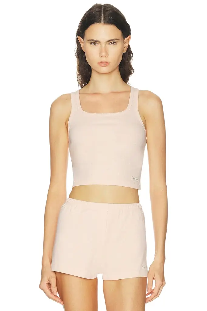 Sporty & Rich Signature Logo Ribbed Baby Tank Top