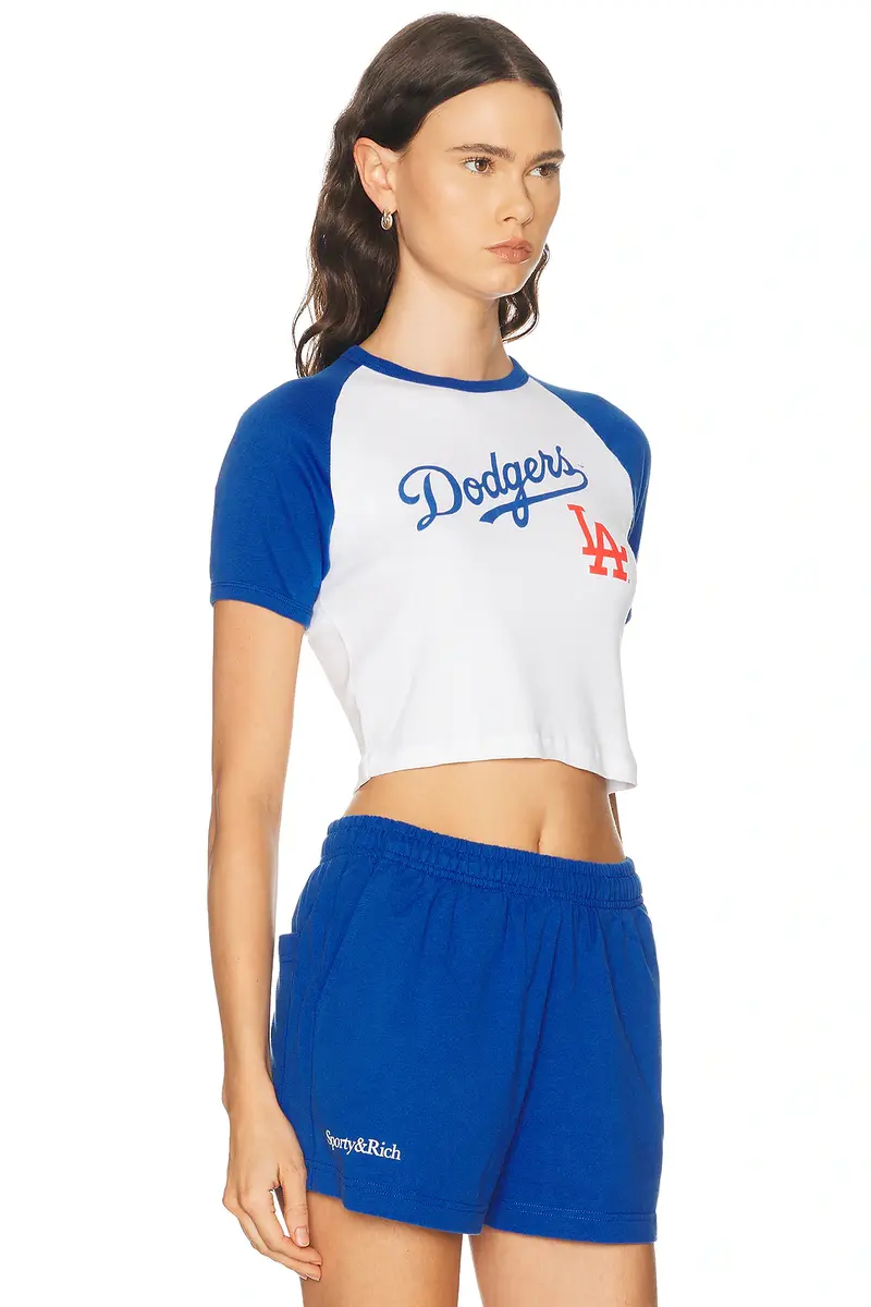 Sporty & Rich x Dodgers Serif Baby Baseball Tee | Thumbnail 2 Sporty & Rich x Dodgers Serif Baby Baseball Tee | Thumbnail 2