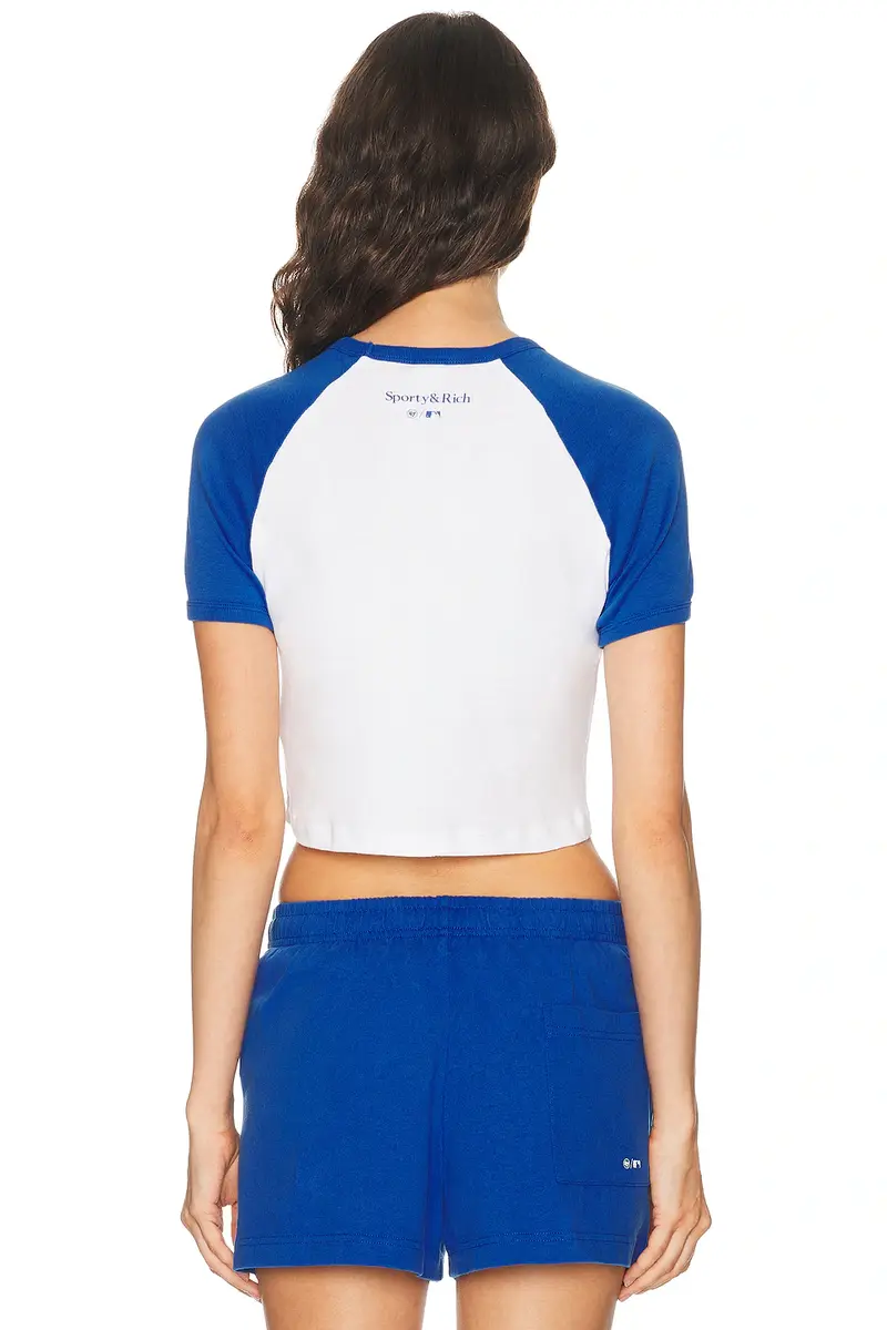 Sporty & Rich x Dodgers Serif Baby Baseball Tee | Thumbnail 3 Sporty & Rich x Dodgers Serif Baby Baseball Tee | Thumbnail 3