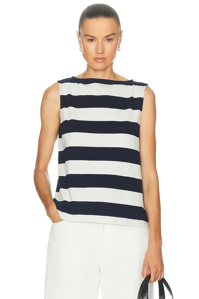 The Jersey Stripe Boatneck Tank Top The Jersey Stripe Boatneck Tank Top