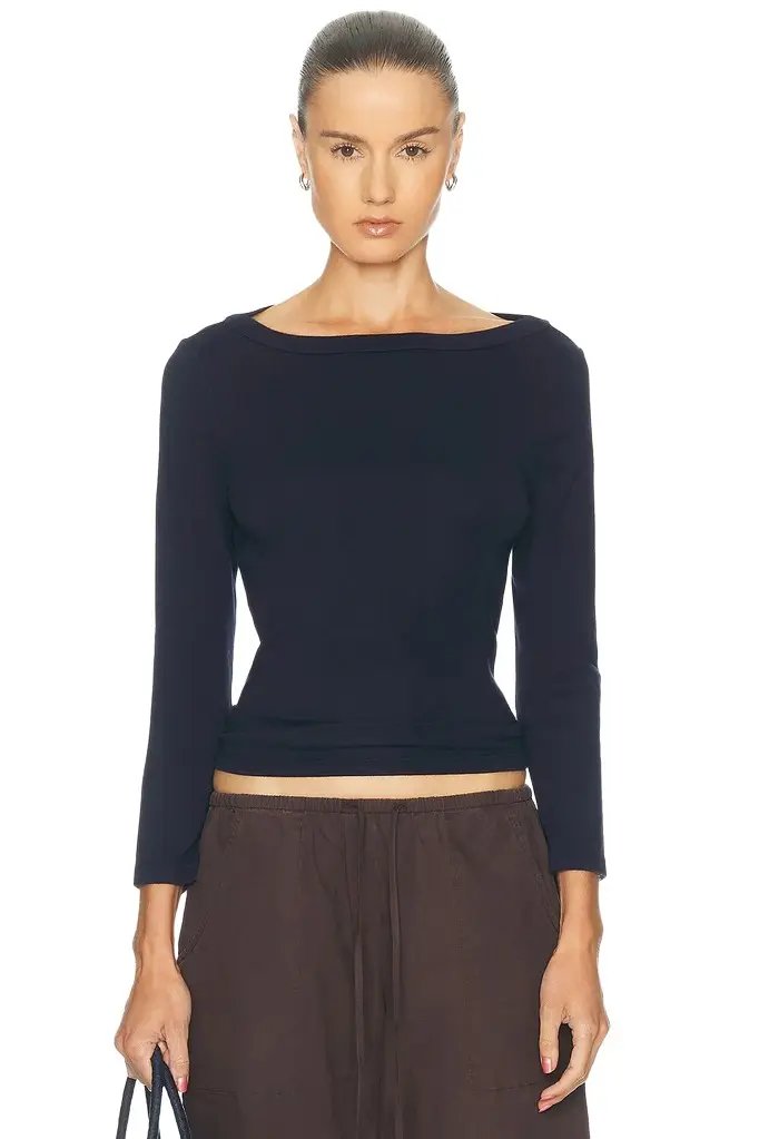 DONNI. The Baby Rib Boatneck Top