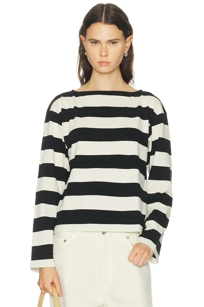DONNI. The Jersey Stripe Boatneck Top