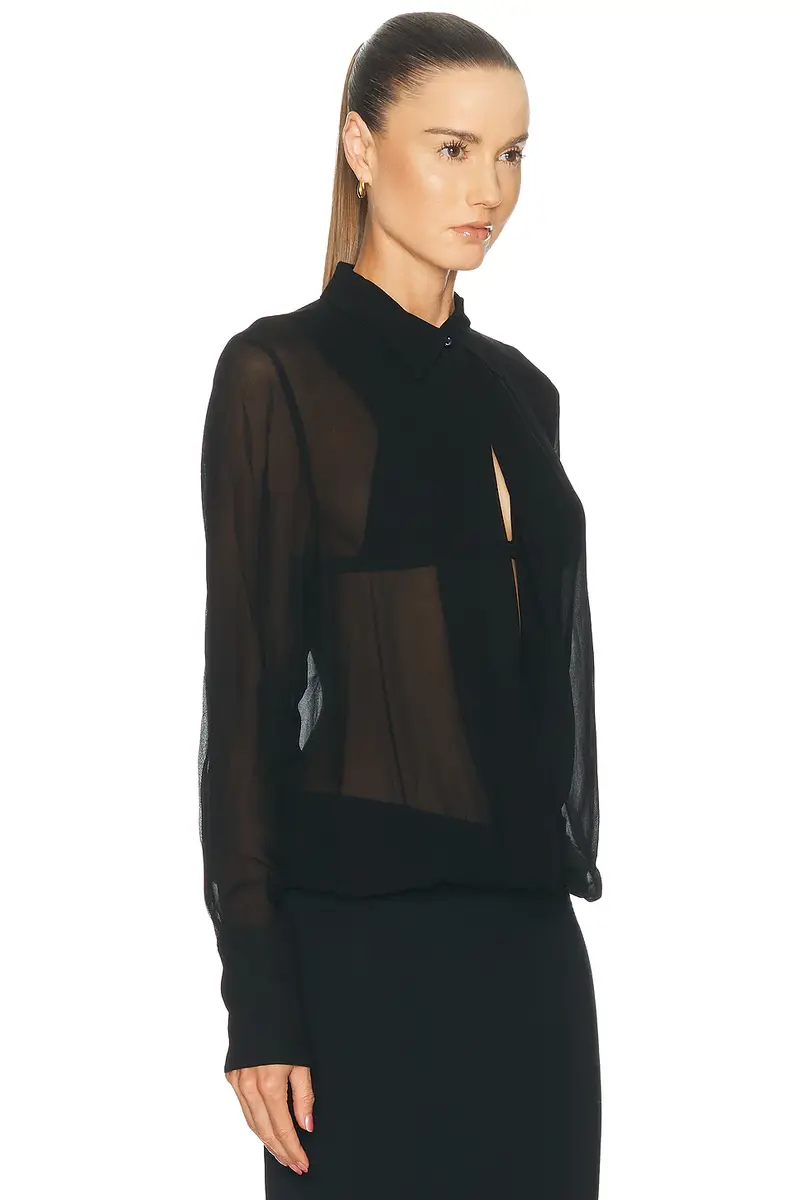 ÉTERNE Vivi Viscose Georgette Blouse | Thumbnail 2 ÉTERNE Vivi Viscose Georgette Blouse | Thumbnail 2